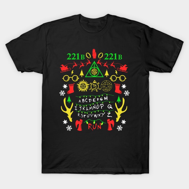 Multifandom Ugly Christmas Sweatshirt T-Shirt by KsuAnn